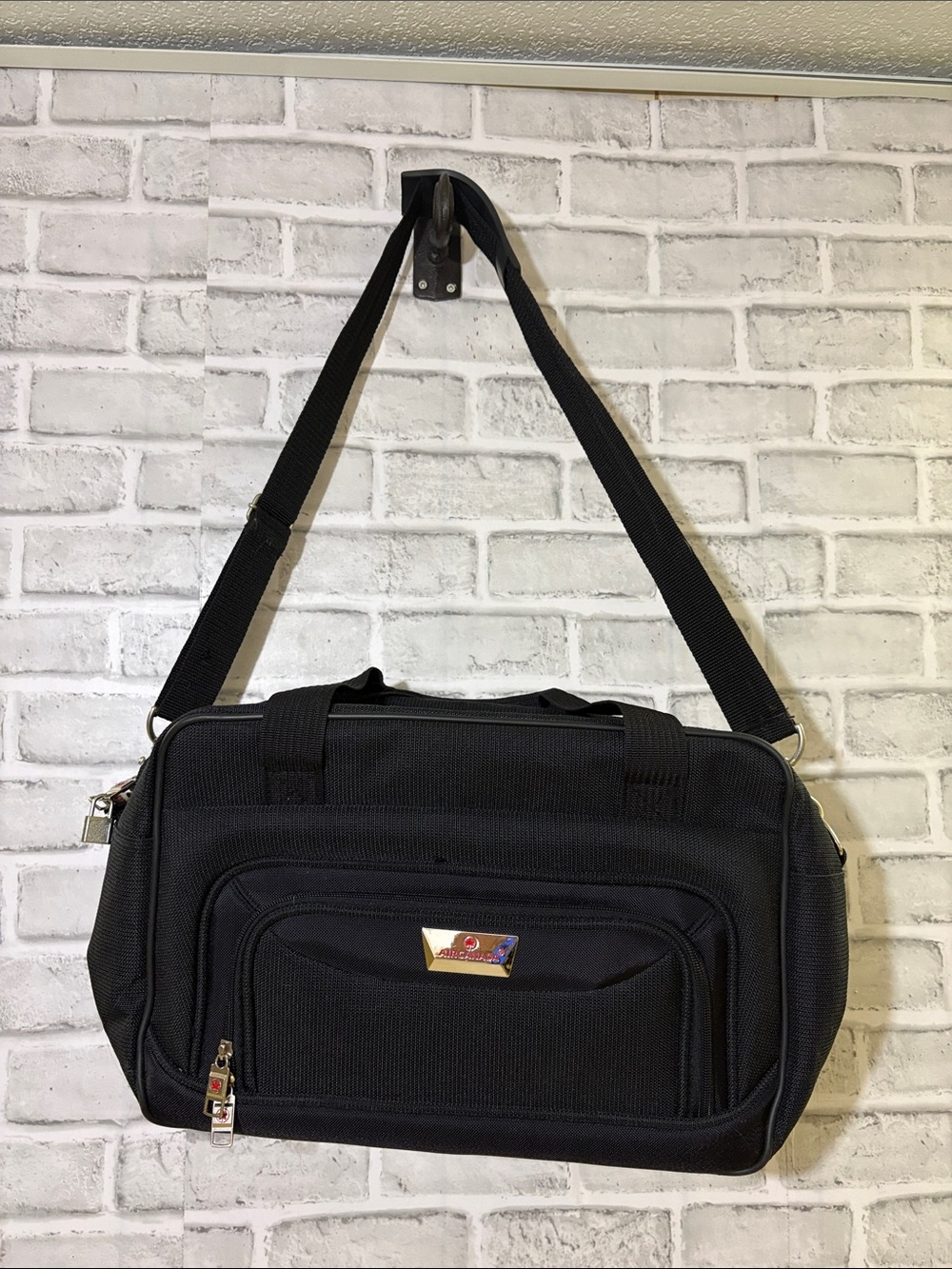 Air Canada Classic Black carry on bag  with Front Compartment, adjustable strap
